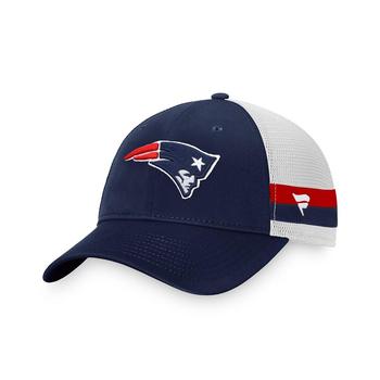 Fanatics | Men's Branded Navy, White New England Patriots Iconic Team Stripe Trucker Snapback Hat商品图片,