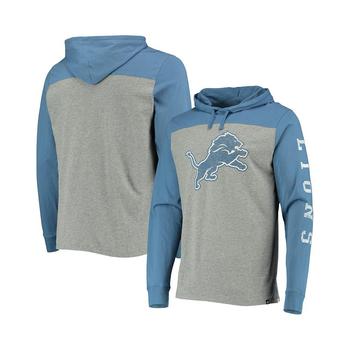 product Men's Heathered Gray, Detroit Lions Franklin Wooster Long Sleeve Hoodie T-shirt image
