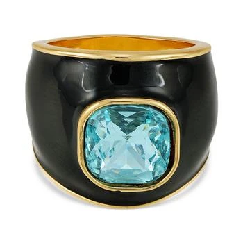 GUESS | Gold-Tone Color Crystal Black Statement Ring,商家Macy's,价格¥114