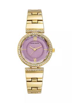 推荐Round Lavender Mother of Pearl Dial Gold Plated Bracelet Watch商品