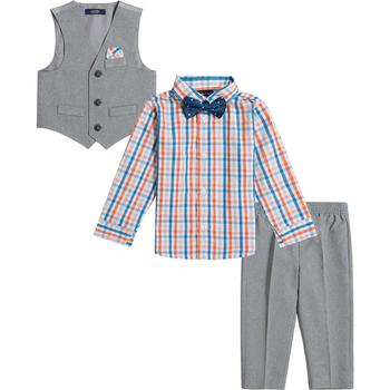 商品Baby Boys Heather Poplin Vest, Shirt and Dress Pants, 3 Piece Set图片