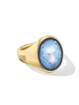 David Yurman | Petrvs Wolf Signet Ring in 18K Yellow Gold,商家Saks Fifth Avenue,价格¥48447