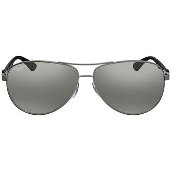 Ray-Ban | Carbon Fibre Polarized Silver Mirror Aviator Men's Sunglasses RB8313 004/K6 61,商家Jomashop,价格¥1174