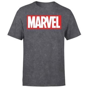 推荐Marvel Logo Men's T-Shirt - Black Acid Wash商品