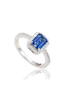 Suzy Levian | Emerald Cut Sapphire Ring 3.9折, 独家减免邮费