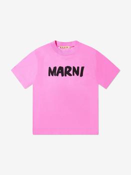 推荐Marni Pink Girls Chest Logo Print T-Shirt商品