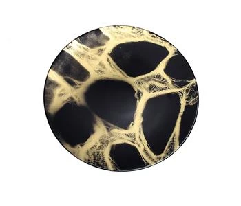 Classic Touch Decor | Set of 4 Black and Gold Marbleized Dinner Plates,商家Premium Outlets,价格¥1087