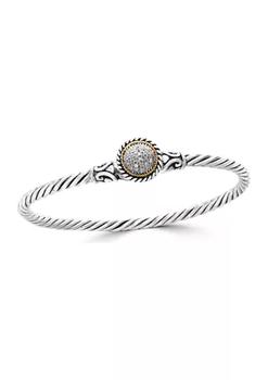 Effy | Sterling Silver/18K Yellow Gold Diamond Bangle商品图片,3折