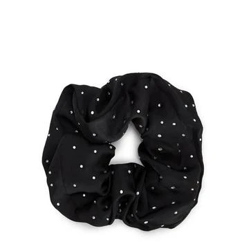 Kitsch Kitsch Satin Rhinestone Brunch Scrunchie - Black