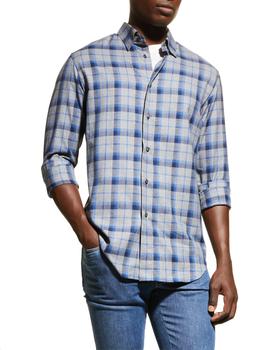 Brioni价格, Brioni | Men's Macro-Check Sport Shirt商品图片 