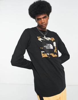 The North Face | The North Face Coordinates long sleeve chest print t-shirt in black商品图片,