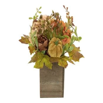 Northlight | 10" x 8" Orange Floral and Pumpkin Wooden Box Fall Harvest Tabletop Decoration,商家Macy's,价格¥307