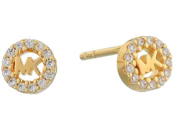 推荐Precious Metal-Plated Sterling Silver Pavé Logo Studs Earrings商品