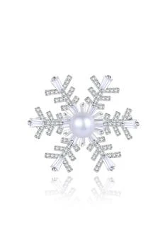 Classicharms | Pavé and Pearl Snowflake Brooch,商家Premium Outlets,价格¥508