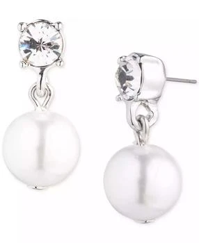 Givenchy | Silver-Tone Crystal & Imitation Pearl Drop Earrings,商家Macy's,价格¥105