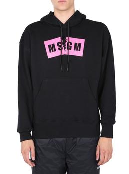 MSGM | MSGM Logo Box Printed Drawstring Hoodie商品图片,5.3折