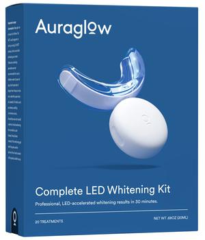 商品AuraGlow Teeth Whitening Kit, LED Light, 35% Carbamide Peroxide, (2) 5ml Gel Syringes, Tray and Case图片