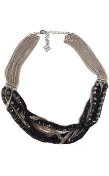 BCBG | Braided Silver Multiple Chain Necklace,商家Runway Catalog,价格¥1104