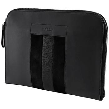 bally钱包腰包, Bally | Mens Charcoal Stripe Leather Clutch商品图片 4.9折