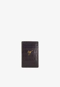 推荐Albert Crocodile-Print Leather Cardholder商品