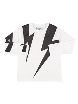 Neil Barrett | Thunder Print Cotton Jersey T-shirt商品图片,额外6折, 额外六折