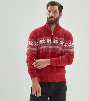 推荐Cashmere Patterned Half-Zip Sweater商品