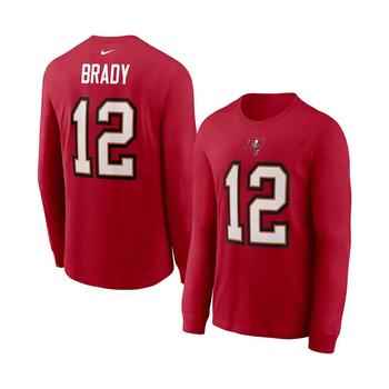 NIKE | Men's Tom Brady Red Tampa Bay Buccaneers Player Name Number Long Sleeve T-shirt商品图片,