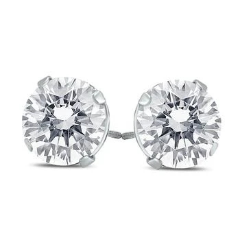 SSELECTS | Signature Quality 1 Carat Tw Round Solitaire Earrings In 14K White Gold G-H Color, Si1-Si2 Clarity,商家Premium Outlets,价格¥7421