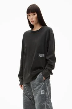 Alexander Wang | 男士 长袖宽松水洗T恤,商家alexanderwang,价格¥1454