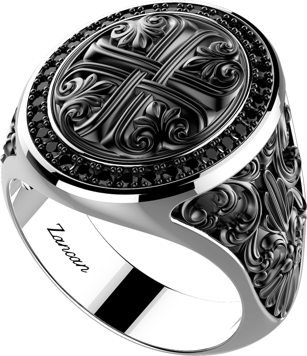 商品Zancan | Silver ring with flamboyant design and natural stones.,商家Zancan Gioielli,价格¥2474图片