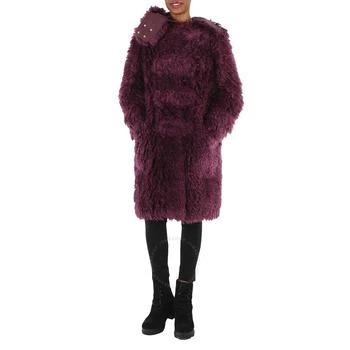 Burberry | Ladies Deep Maroon Montgomery Faux Fur Ear Applique Tailored Coat,商家Jomashop,价格¥12840