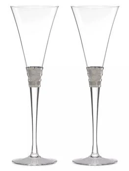 Michael Wainwright | Truro Platinum 2-Piece Toasting Flute Set,商家Saks Fifth Avenue,价格¥1313