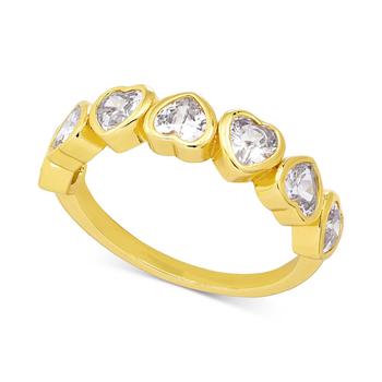商品Gold-Tone Heart-Shape Crystal Stack Ring, Created for Macy's图片