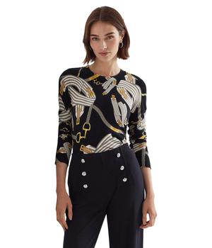 推荐Belting-Print Cotton-Blend Sweater商品