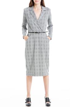 MAXSTUDIO | Houndstooth Notch Collar Belted Dress商品图片,2.7折