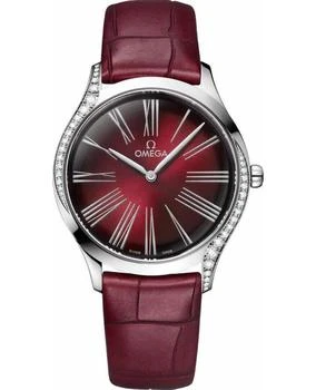 推荐Omega De Ville Tresor Burgundy Dial Burgundy Leather Strap Women's Watch 428.18.36.60.11.001商品