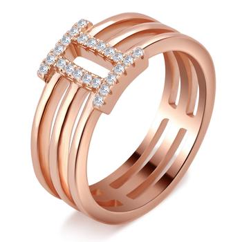商品DiamondMuse | 0.20 Carat T.W Roman Digit "II" Cubic Zirconia Rose Tone Fashion Ring Women's in Sterling Silver,商家Jomashop,价格¥188图片