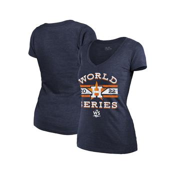 Majestic | Women's Threads Navy Houston Astros 2022 World Series Modest V-Neck T-shirt商品图片,