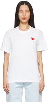 Comme des Garcons | White Heart Patch T-Shirt商品图片,独家减免邮费