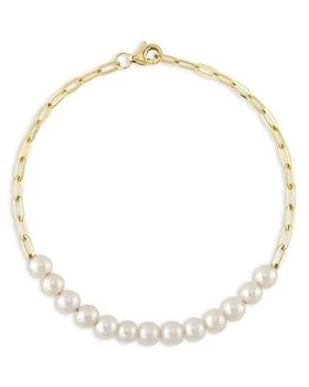 Moon & Meadow | 14K Yellow Gold Jackie Cultured Freshwater Pearl Paperclip Link Bracelet,商家Bloomingdale's,价格¥2879