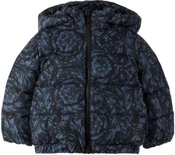 Versace | Baby Navy Barocco Down Jacket 5.9折