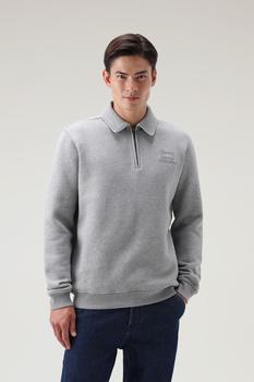 Woolrich | Half-Zip Long Sleeves Polo Shirt in Organic Cotton Fleece商品图片,
