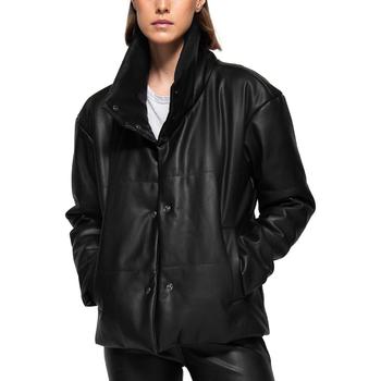推荐Dauntless Womens Faux Leather Cold Weather Puffer Jacket商品