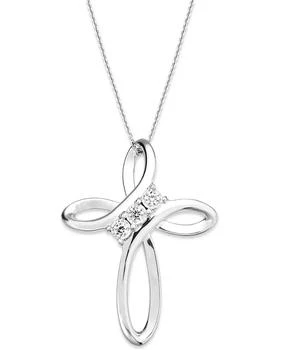 TruMiracle | Diamond Cross Pendant Necklace in Sterling Silver (1/10 ct. t.w.),商家Macy's,价格¥1104
