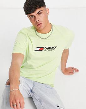 Tommy Hilfiger | Tommy Hilfiger Performance essentials cotton big logo t-shirt in yellow - YELLOW商品图片,