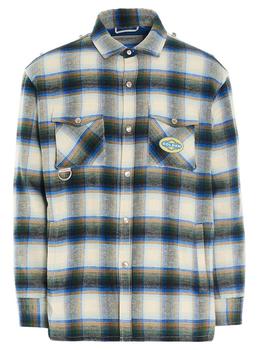 Golden Goose | Golden Goose Deluxe Brand Logo Patch Checkered Print Shirt Jacket商品图片,3.8折起