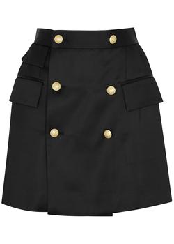 Vivienne Westwood | Black satin wrap mini skirt商品图片,额外7折, 额外七折