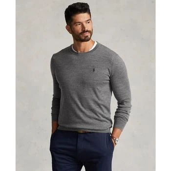 推荐Men's Big & Tall Washable Wool Crewneck Sweater商品