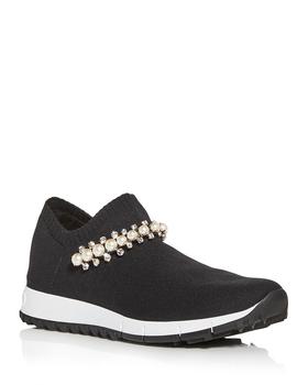 Jimmy Choo | Women's Verona Embellished Knit Slip On Sneakers商品图片,