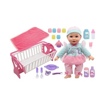 商品Little Darlings | 2 in 1 Baby Doll Cradle and Carrier Play Set, 26 Piece,商家Macy's,价格¥215图片